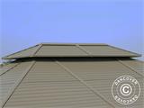 Tonnelle de jardin San Bruno avec des parois latérales en polycarbonates, 3,6x5m, Laiton