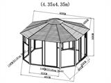 Gazebo San Bruno con pareti laterali in policarbonato, ottagonale 4,35x4,35m, Ottone