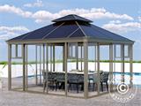 Gazebo in policarbonato Santa Ana, 4x4m, Ottone