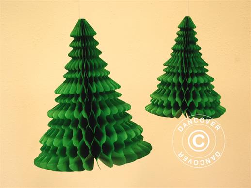 Božićno drvce s uzorkom pčelinjeg saća, 27 cm, Zeleno, 10 kom