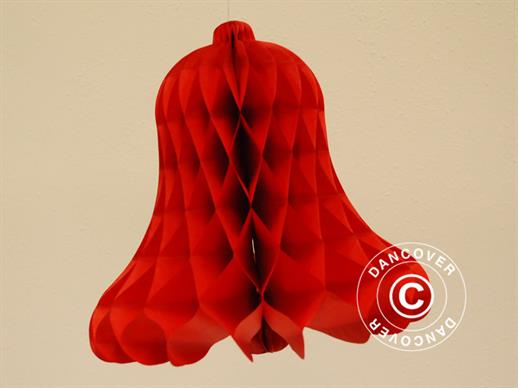 Honeycomb Christmas Bell, 30 cm, Red, 10 pcs. ONLY 1 SET LEFT