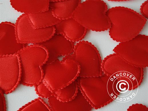 Fabric Hearts, 3.8x3 cm, Red, 1000 pcs.
