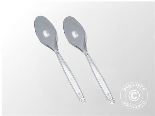Spoons, 18cm, 50 pcs, Clear