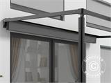 Patio Cover/Wall-mounted pergola Santa Ynez, 4x3 m, Black/Dark Grey