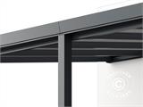 Tonnelle adossée Easy avec toit en polycarbonate, 3x4m, Anthracite