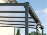 Tonnelle adossée Easy avec toit en polycarbonate, 3x5m, Anthracite