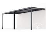 Tonnelle adossée Easy avec toit en polycarbonate, 3x5m, Anthracite