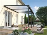 Pergola Addossata Easy con Tetto in Policarbonato, 3x6m, Antracite