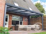 Cubierta para patio Expert con techo de policarbonato, 3x3m, Antracita