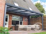 Tonnelle adossée Expert avec toit en polycarbonate, 3x4m, Anthracite Tonnelle adossée Expert avec toit en polycarbonate, 3x4m, Anthracite