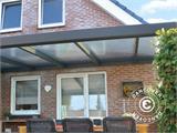 Terrasoverkapping Expert met polycarbonaat dak, 3x4m, Antraciet