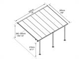 Tonnelle adossée Feria, Palram/Canopia, 3x4,25m, Gris