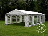 Carpa para fiestas PLUS 4x10m PE, Gris/Blanco