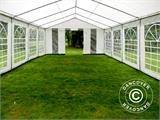 Carpa para fiestas PLUS 4x10m PE, Gris/Blanco