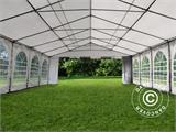 Tenda para festas, SEMI PRO Plus CombiTents® 6x12m, 4-em-1, Cinza/Branco