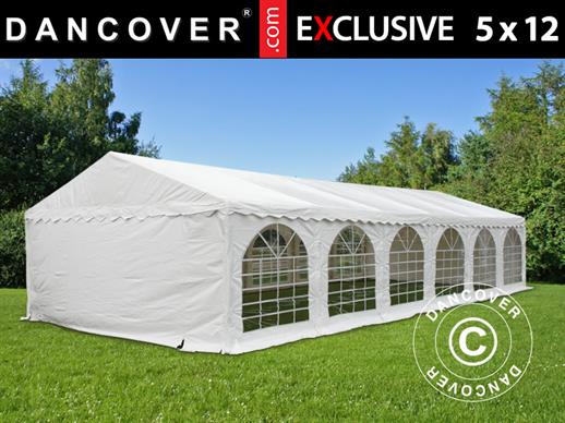 Tente de réception Exclusive 5x12m PVC, Blanc