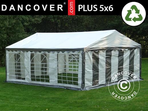 Tendone per feste PLUS 5x6m PE, Grigio/Bianco