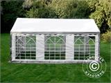 Carpa para fiestas PLUS 5x6m PE, Gris/Blanco