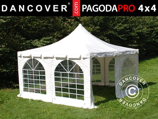Šator za zabave Pagoda PRO 4x4m PVC, Bijela
