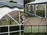 Carpa para fiestas Original 3x6m PVC, Gris/Blanco