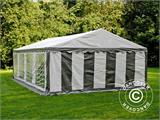 Tendone per feste PLUS 5x8m PE, Grigio/Bianco