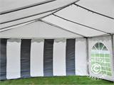 Tente de réception Original 5x10m PVC, Gris/Blanc