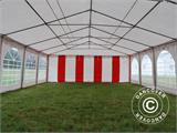 Tendone per feste Exclusive 6x10m PVC, Rosso/Bianco