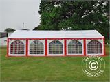 Carpa para fiestas Exclusive 6x10m PVC, Rojo/Blanco