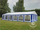 Tente de réception Exclusive 6x12m PVC, Bleu/Blanc