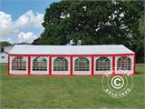 Carpa para fiestas Exclusive 6x12m de PVC, Rojo/Blanco