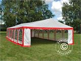 Carpa para fiestas Exclusive 6x12m de PVC, Rojo/Blanco