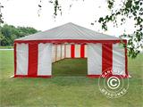 Partytelt Exclusive 6x12m PVC, Rød/Hvid