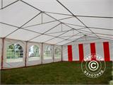 Carpa para fiestas Exclusive 6x12m de PVC, Rojo/Blanco