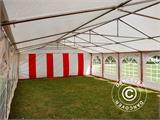 Partytelt Exclusive 6x12m PVC, Rød/Hvid