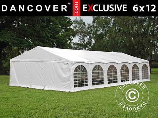 Pasākumu telts Exclusive 6x12m PVC, "Arched", Balts