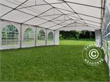 Partyzelt Exclusive 6x12m PVC, Grau/Weiß