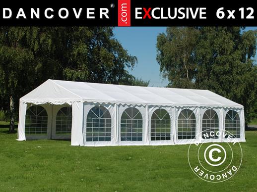 Tente de réception Exclusive 6x12m PVC, Blanc