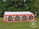 Carpa para fiestas Original 6x8m PVC, Rojo/Blanco