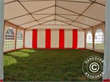 Carpa para fiestas Original 6x8m PVC, Rojo/Blanco