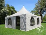 Tente de réception Pagode PartyZone 5x5m, PVC, Blanc