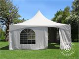 Tente de réception Pagode PartyZone 5x5m, PVC, Blanc