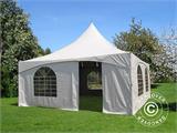 Tente de réception Pagode PartyZone 5x5m, PVC, Blanc