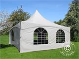 Tente de réception Pagode PartyZone 6x6m, PVC, Blanc Tente de réception Pagode PartyZone 6x6m, PVC, Blanc
