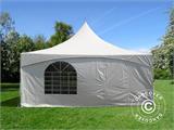 Tente de réception Pagode PartyZone 6x6m, PVC, Blanc Tente de réception Pagode PartyZone 6x6m, PVC, Blanc