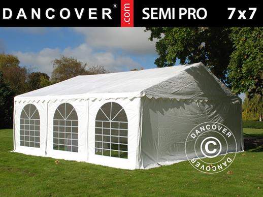 Šventinė palapinė SEMI PRO Plus 7x7m PVC, Balta