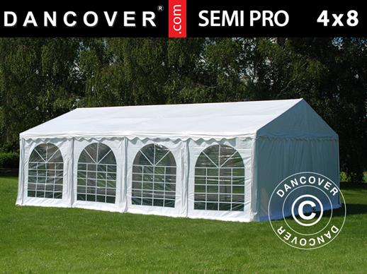 Šventinė palapinė SEMI PRO Plus 4x8m PVC, Balta