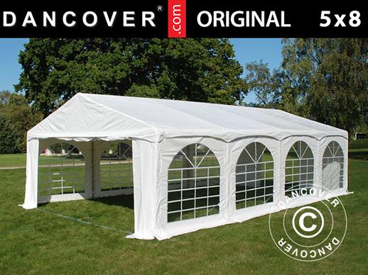 Šator za zabave Original 5x8m PVC, "Arched", Bijela