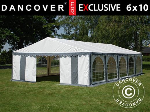 Tente de réception Exclusive 6x10m PVC, Gris/Blanc Tente de réception Exclusive 6x10m PVC, Gris/Blanc