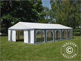 Tente de réception Exclusive 6x10m PVC, Gris/Blanc Tente de réception Exclusive 6x10m PVC, Gris/Blanc