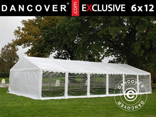 Pasākumu Telts Exclusive 6x12m PVC, Balts, Panorama